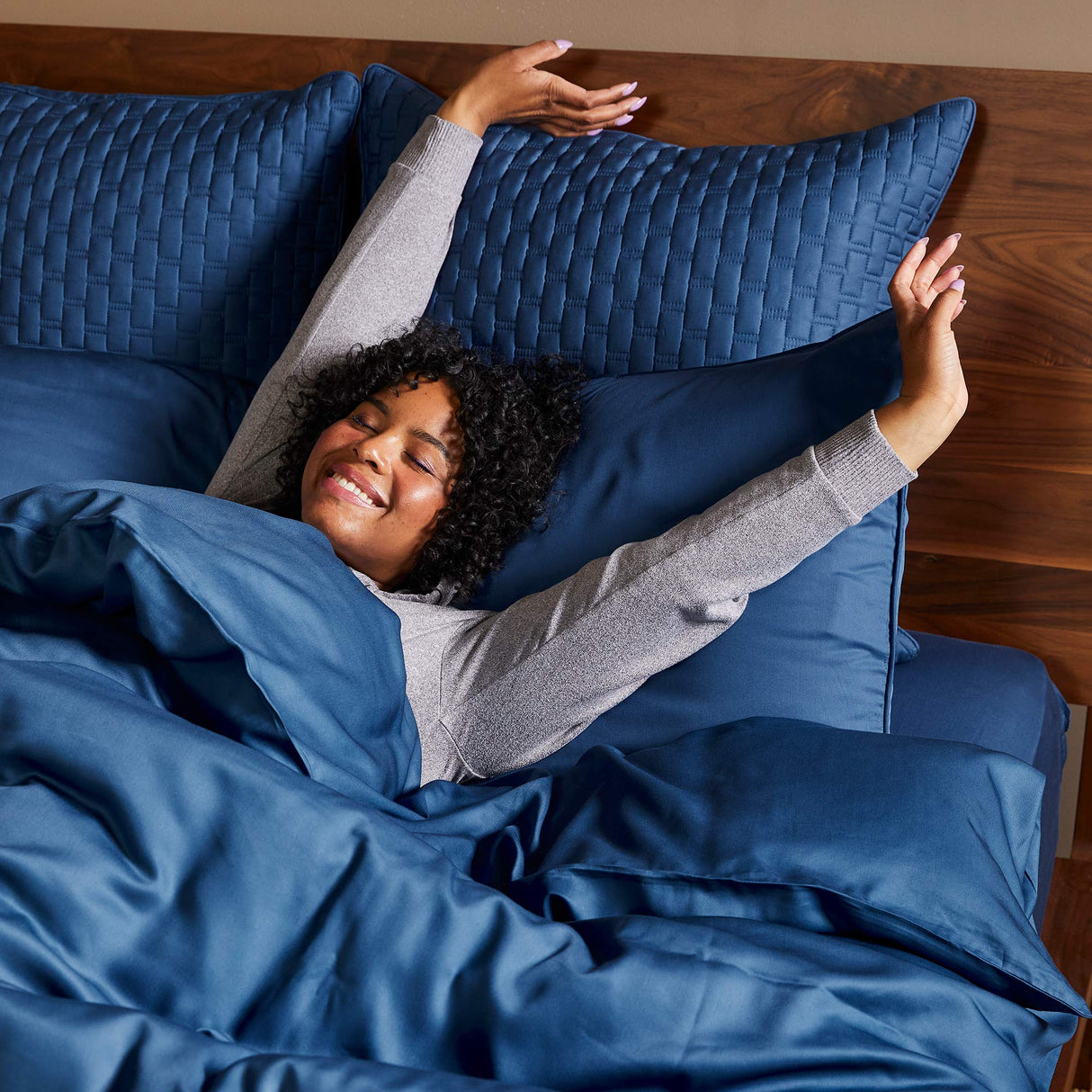 Bamboo Duvet Cover with Shams 3 Piece Set - Indigo from BedVoyage