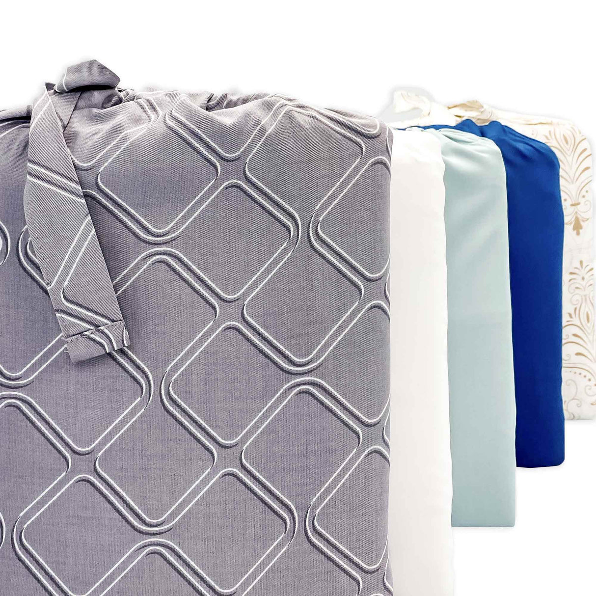 Bamboo Duvet Cover - Platinum Geo - Final Sale/No Returns from BedVoyage