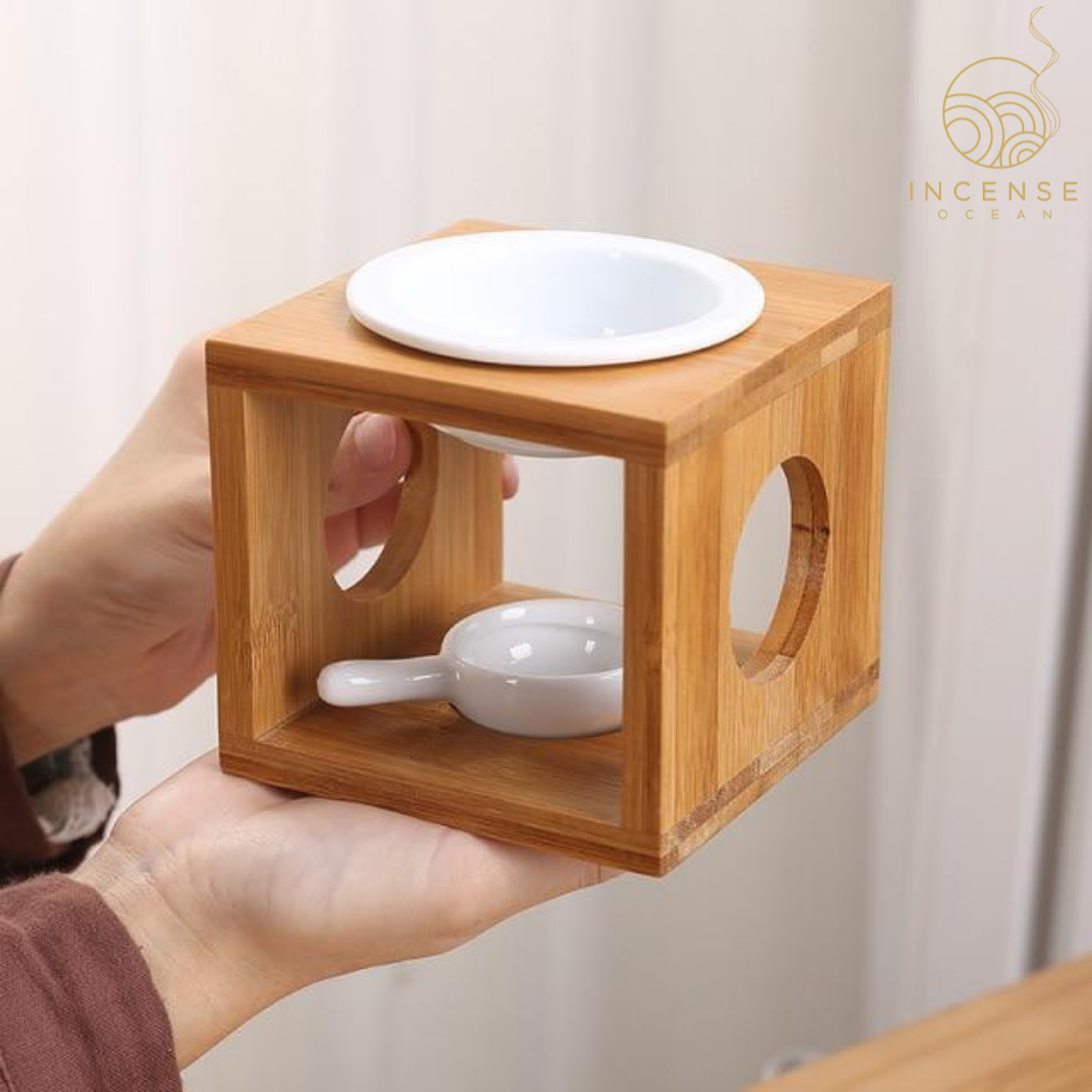 Creative Bamboo Essential Oil Burner from incenseocean