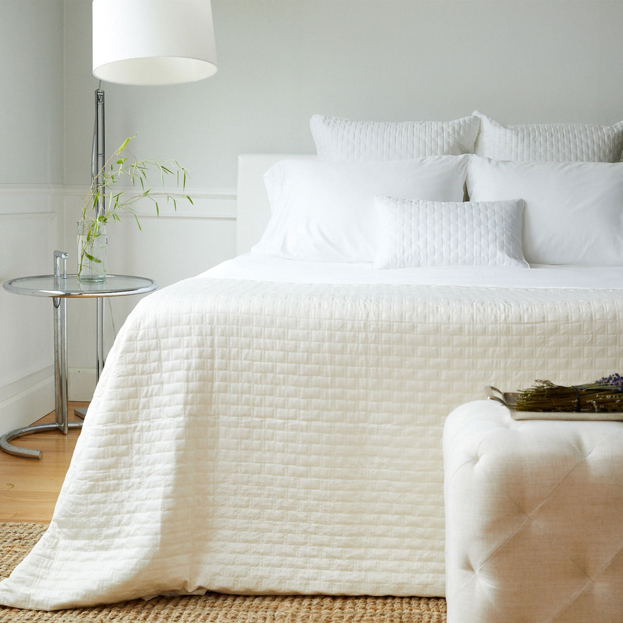 Bamboo Quilted Coverlet - Ivory from BedVoyage