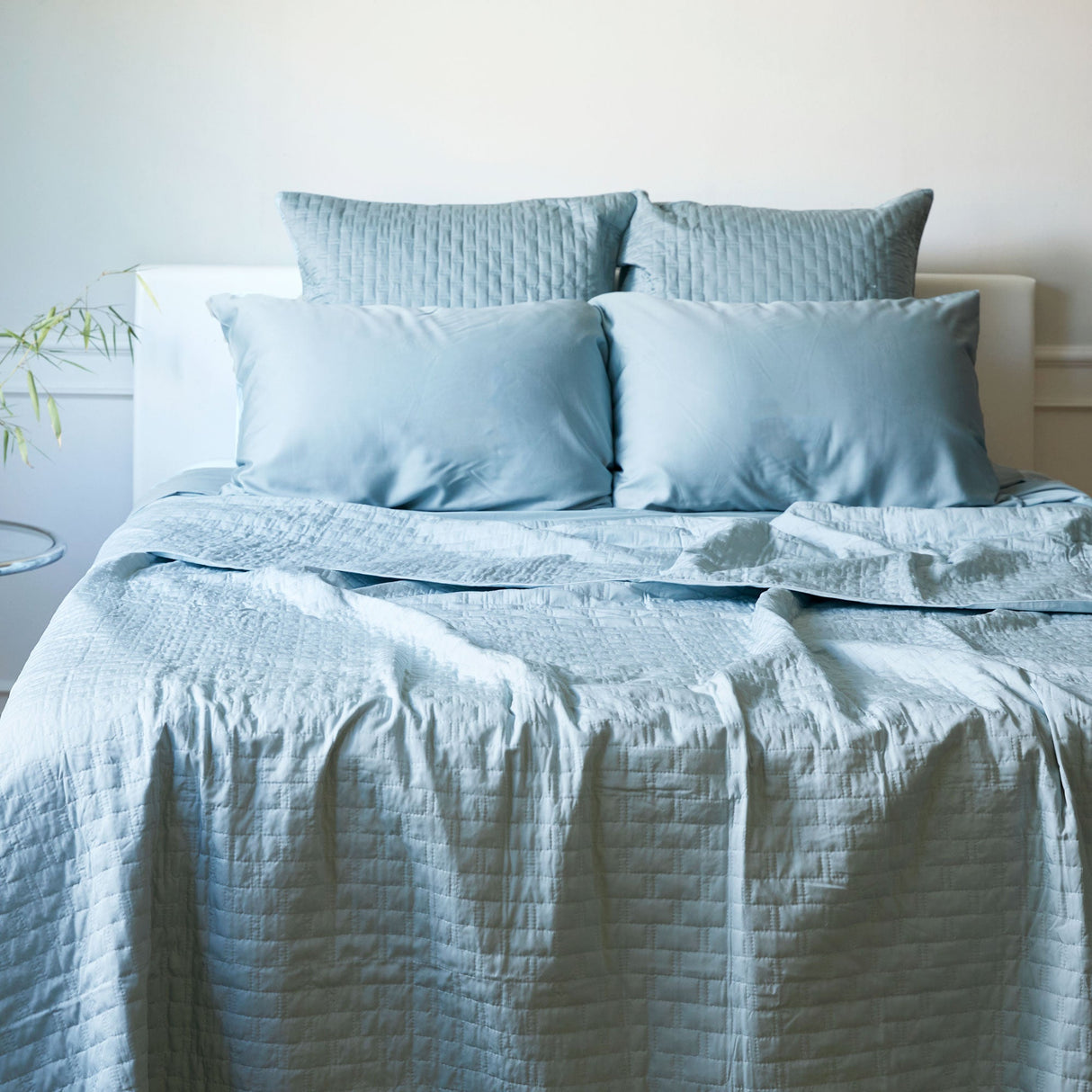 Bamboo Quilted Coverlet- Sky - Final Sale/No Returns from BedVoyage