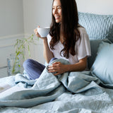 Bamboo Quilted Coverlet- Sky - Final Sale/No Returns from BedVoyage
