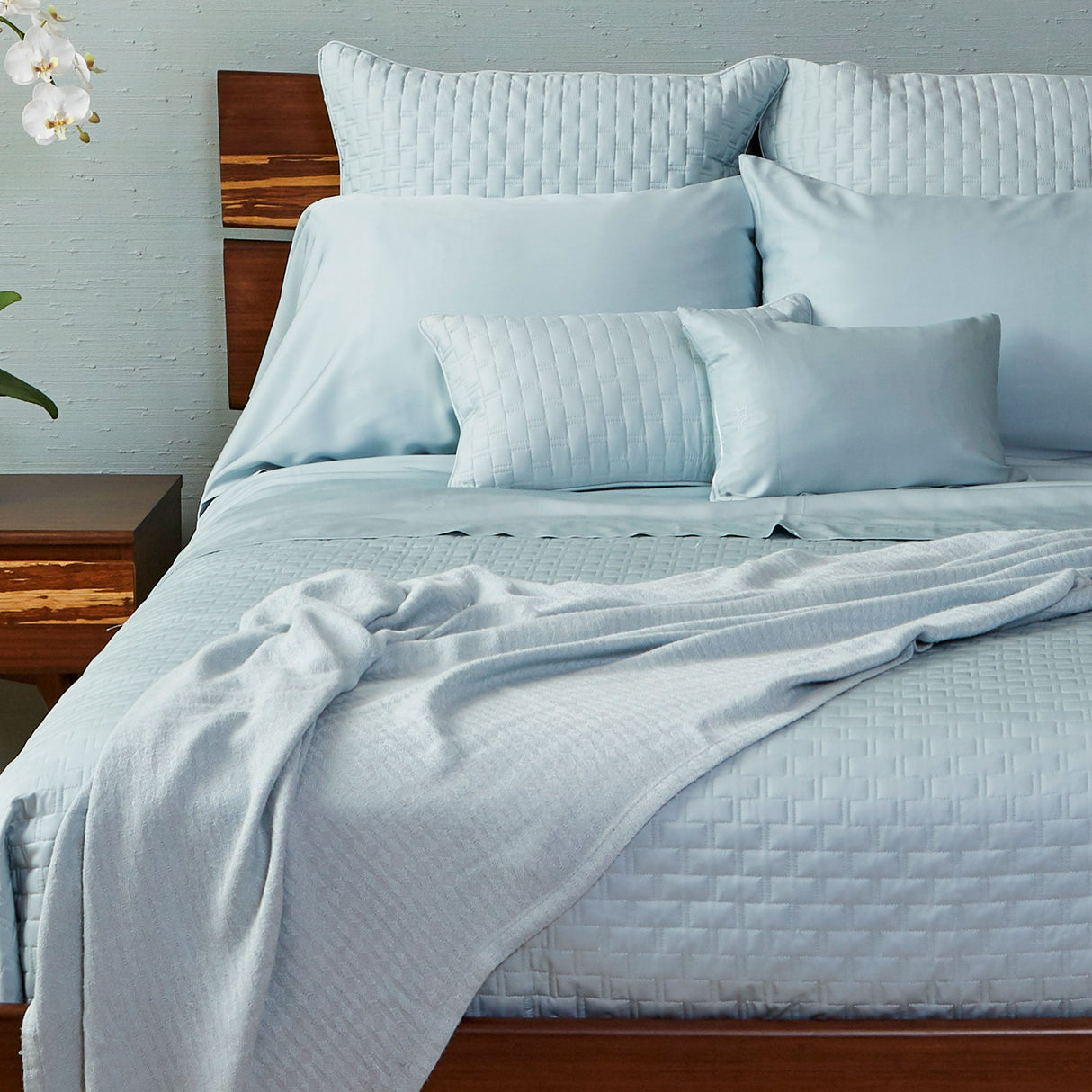 Bamboo Quilted Coverlet- Sky - Final Sale/No Returns from BedVoyage