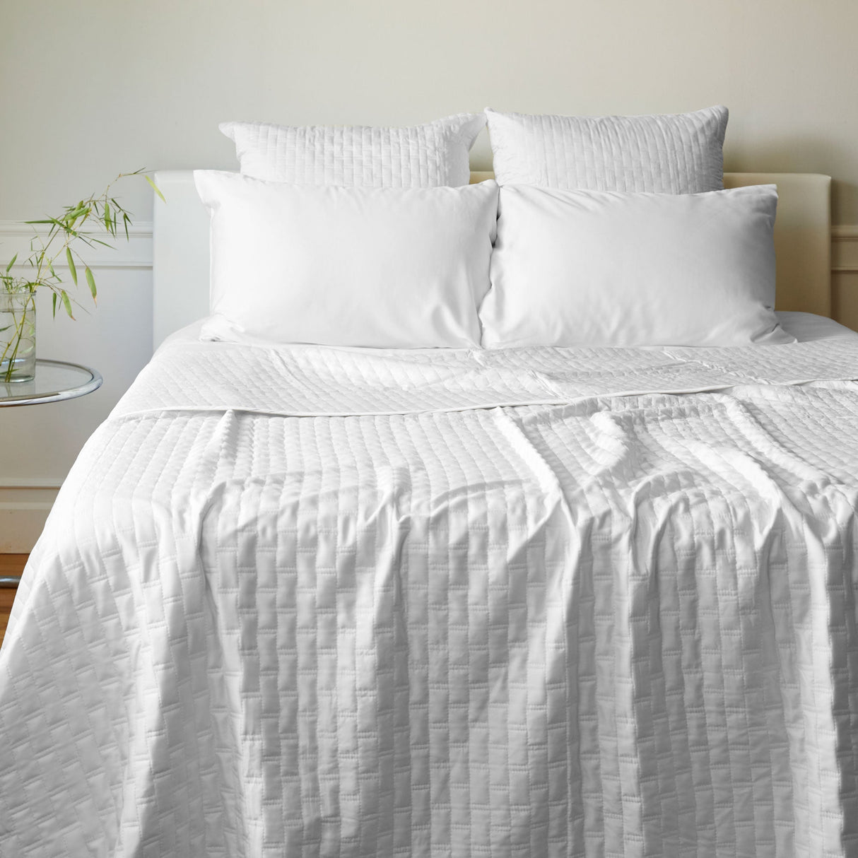 Bamboo Quilted Coverlet- White from BedVoyage