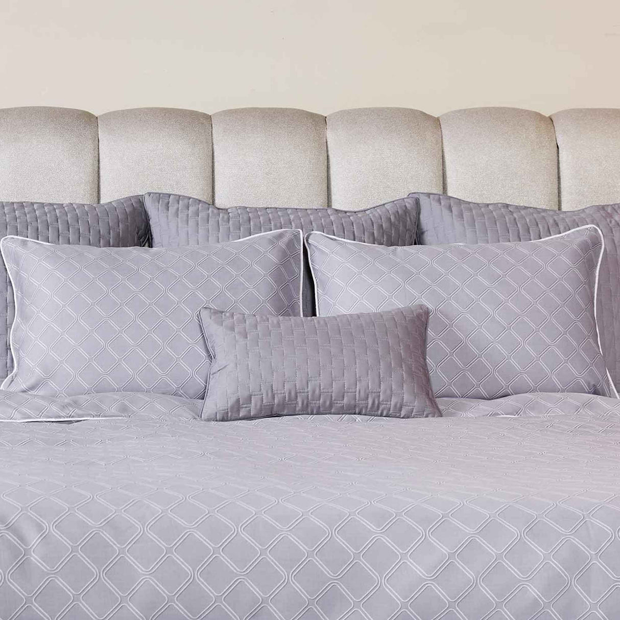 Bamboo Quilted Decorative Pillow - Platinum from BedVoyage