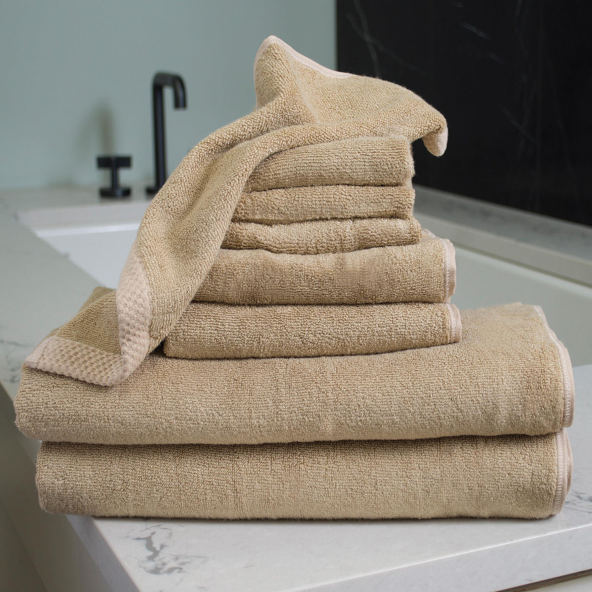 Bamboo 8 Piece Towel Sets - Champagne from BedVoyage