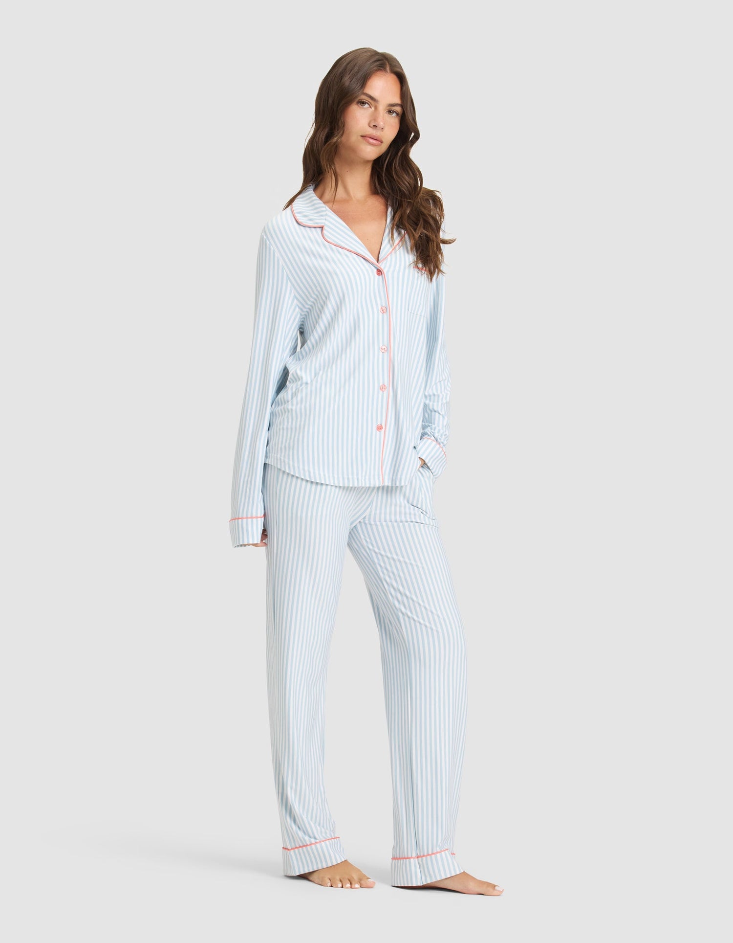 Women's Bamboo Stretch-Knit Long Sleeve Pajama Set from Cozy Earth
