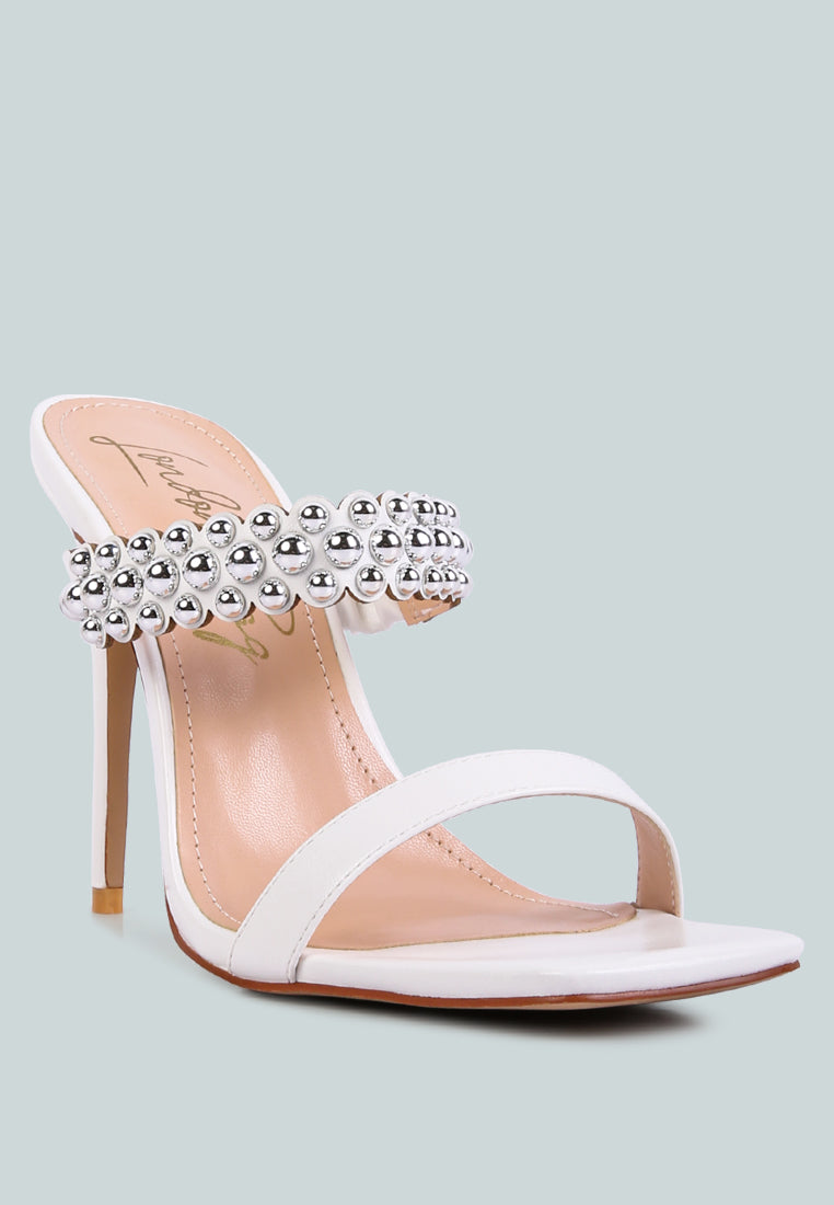 Bandy Stieletto Heel Metal Stud Sandals from London Rag International