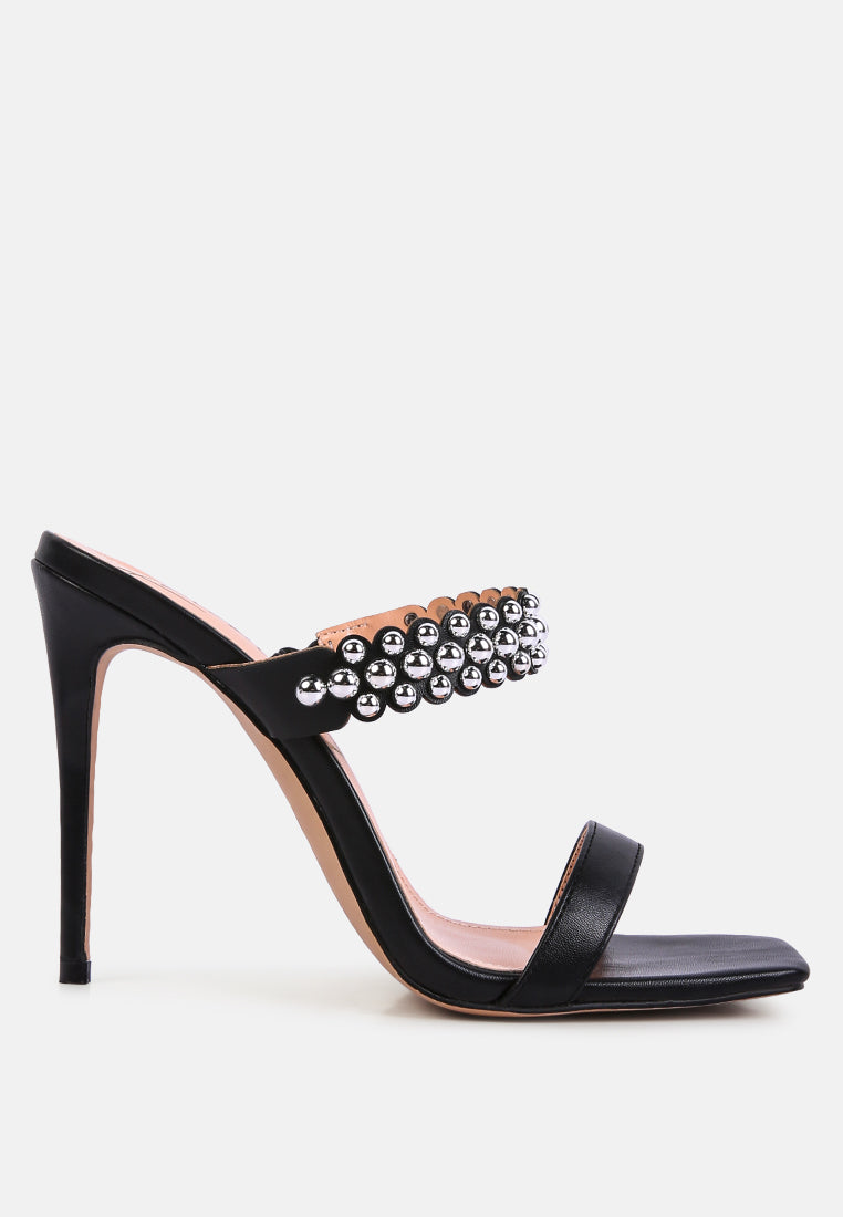 Bandy Stieletto Heel Metal Stud Sandals from London Rag International