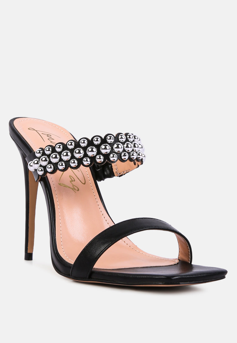 Bandy Stieletto Heel Metal Stud Sandals from London Rag International
