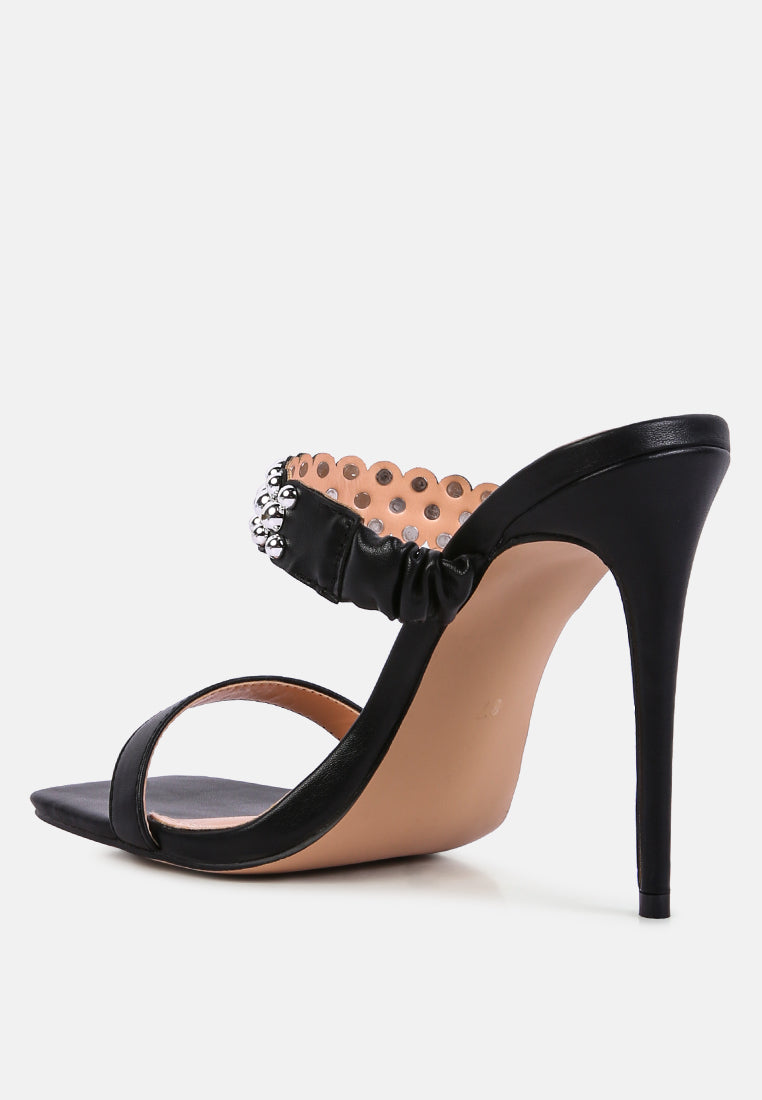 Bandy Stieletto Heel Metal Stud Sandals from London Rag International