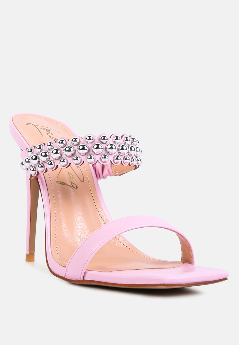 Bandy Stieletto Heel Metal Stud Sandals from London Rag International