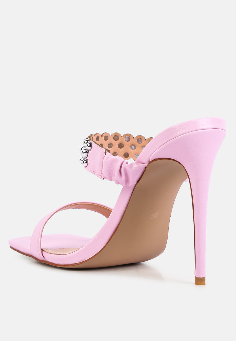 Bandy Stieletto Heel Metal Stud Sandals from London Rag International