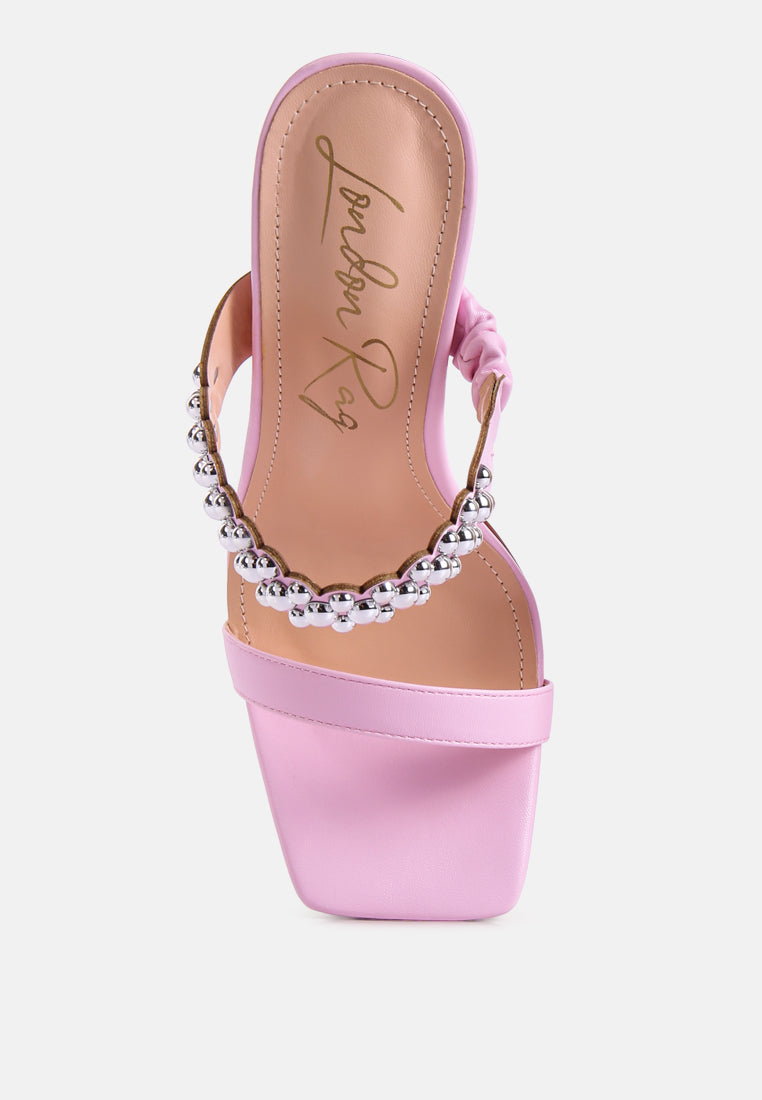 Bandy Stieletto Heel Metal Stud Sandals from London Rag International