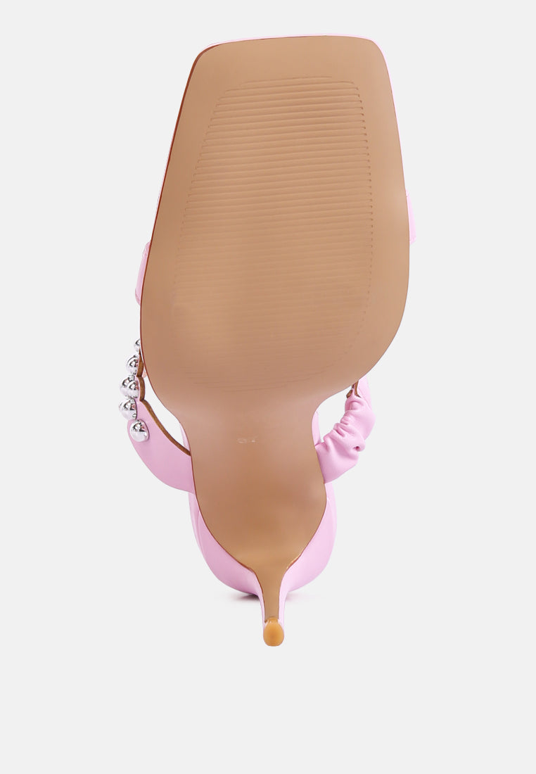 Bandy Stieletto Heel Metal Stud Sandals from London Rag International