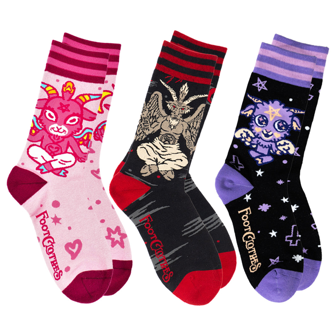 Baphomets Crew Sock Pack | 3 Designs from FootClothes