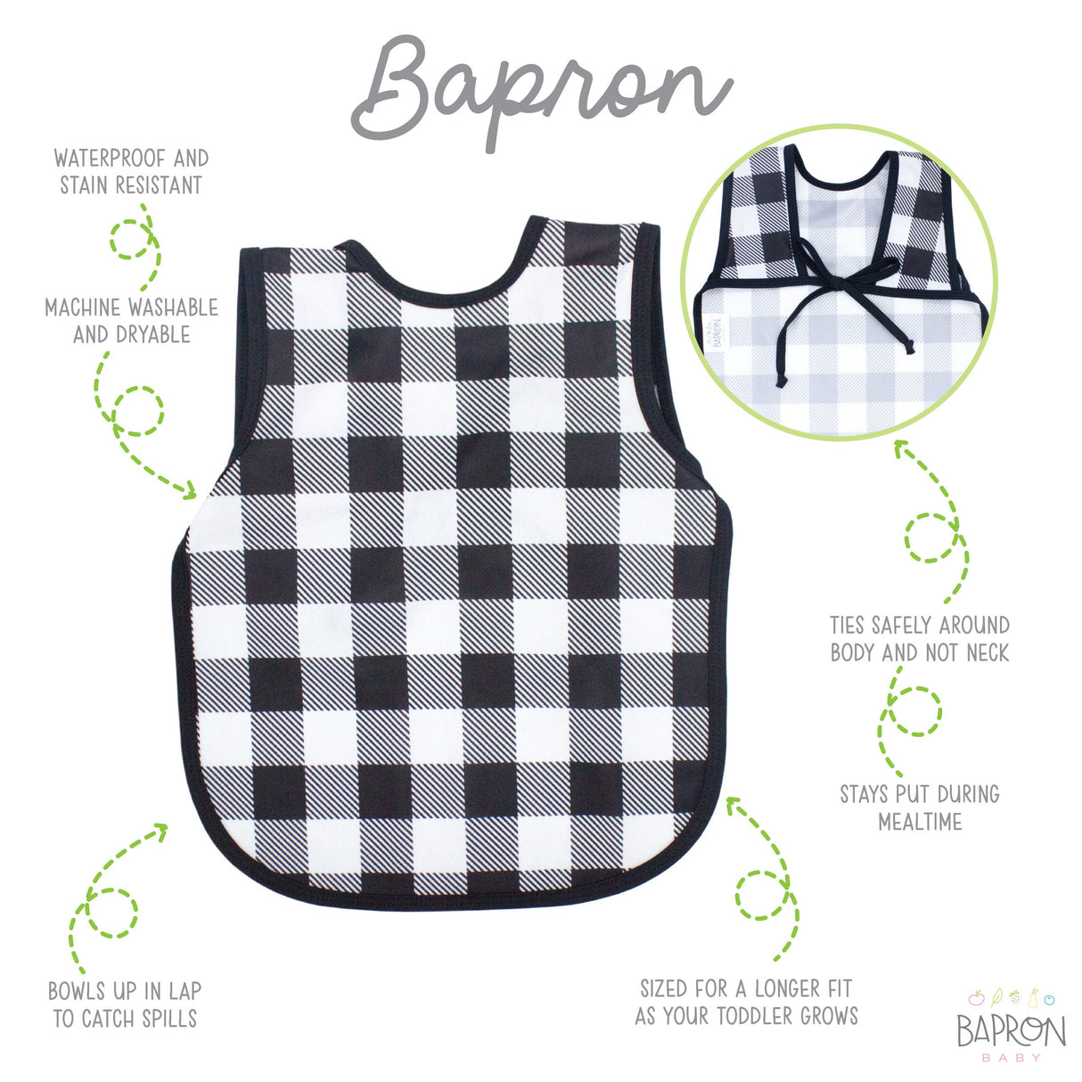 White Buffalo Plaid Bapron from BapronBaby