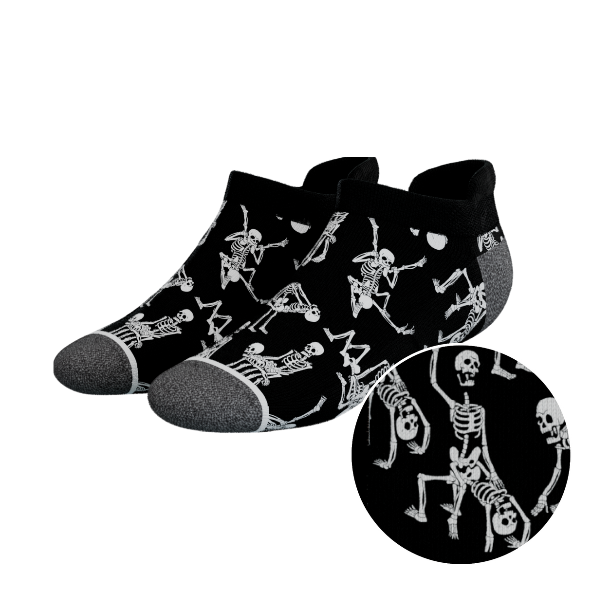 The Bare Back Bones | Skeletons Heel Hammock™ Ankle Socks from Shinesty