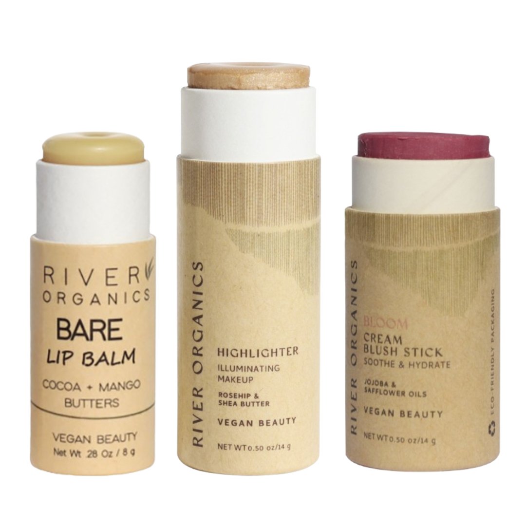 Lip + Highlighter + Blush Set from River Organics