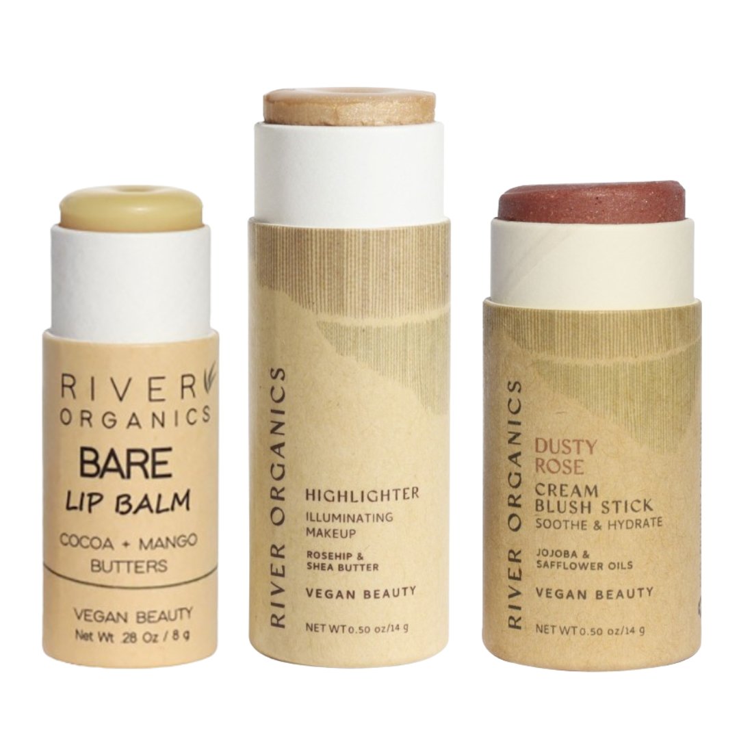 Lip + Highlighter + Blush Set from River Organics