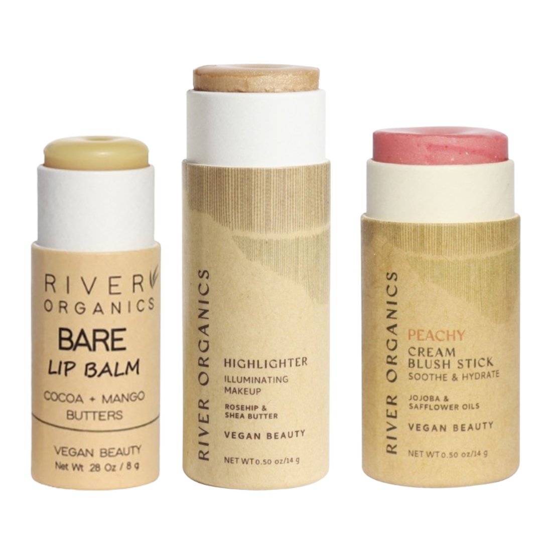 Lip + Highlighter + Blush Set from River Organics