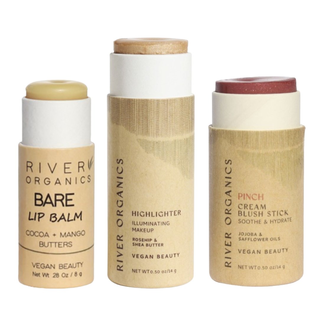 Lip + Highlighter + Blush Set from River Organics