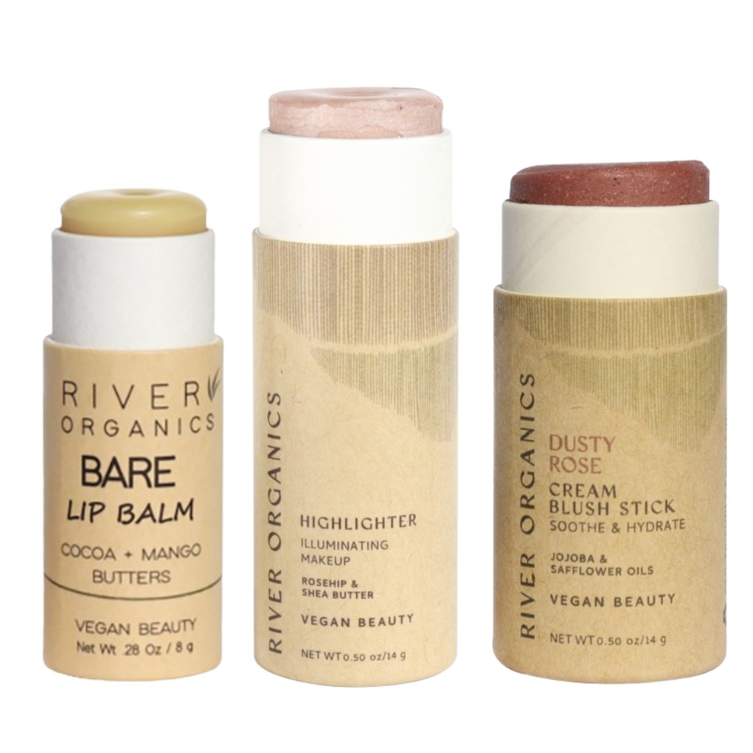 Lip + Highlighter + Blush Set from River Organics