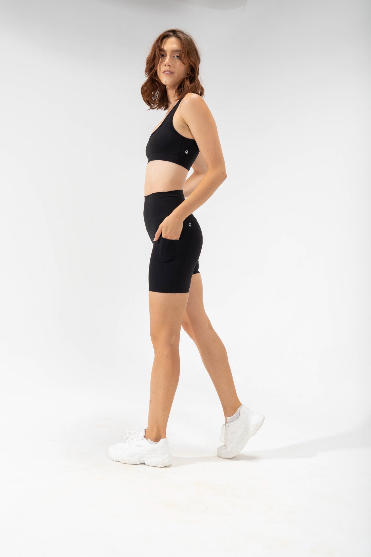 Supersculpt™ Biker Short with Pockets - Black from POPFLEX