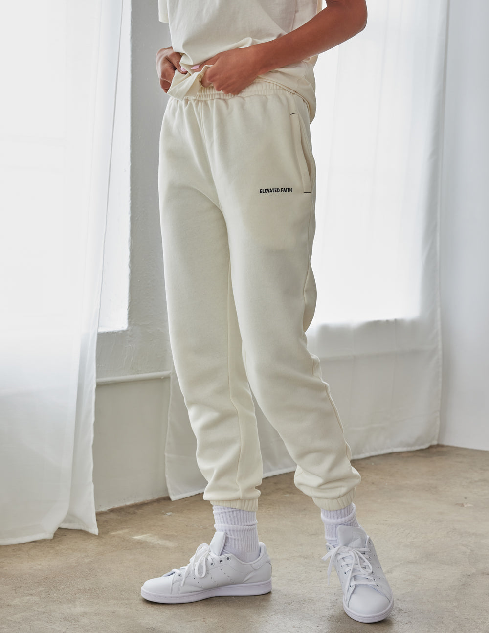 Basics White Sand Unisex Sweatpant from Elevated Faith