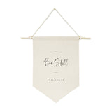 Be Still, Psalm 46:10 Hanging Wall Banner Cotton Canvas Scripture, Bible Hanging Wall Banner from The Cotton & Canvas Co.