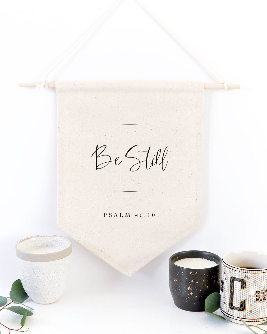 Be Still, Psalm 46:10 Hanging Wall Banner Cotton Canvas Scripture, Bible Hanging Wall Banner from The Cotton & Canvas Co.