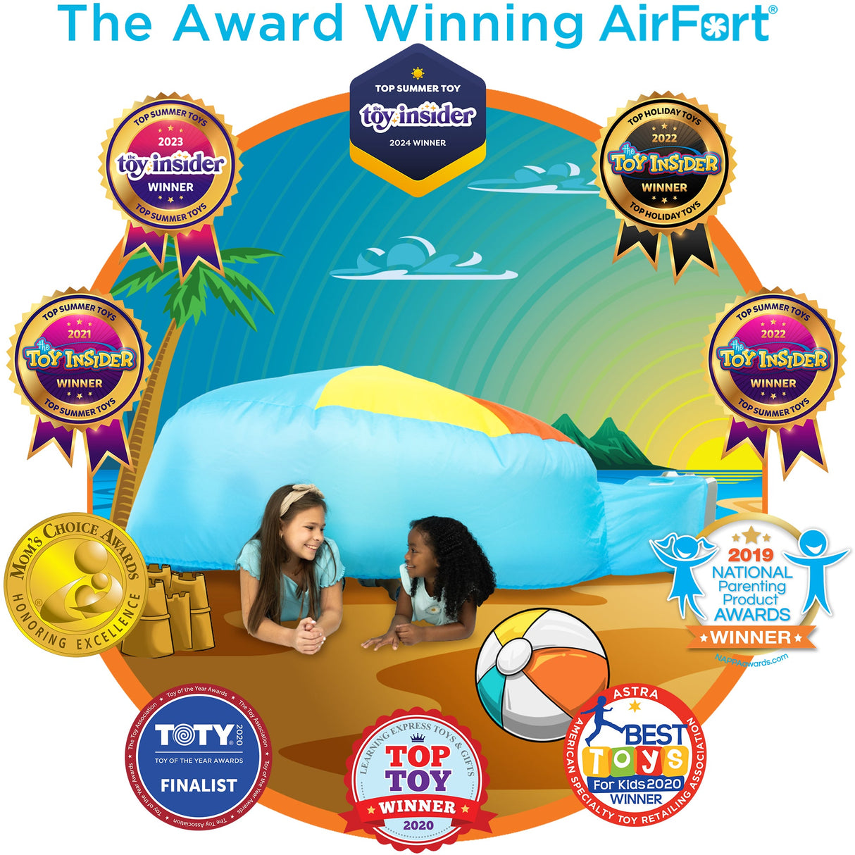 The Original AirFort - Beach Ball Blue from AirFort.com