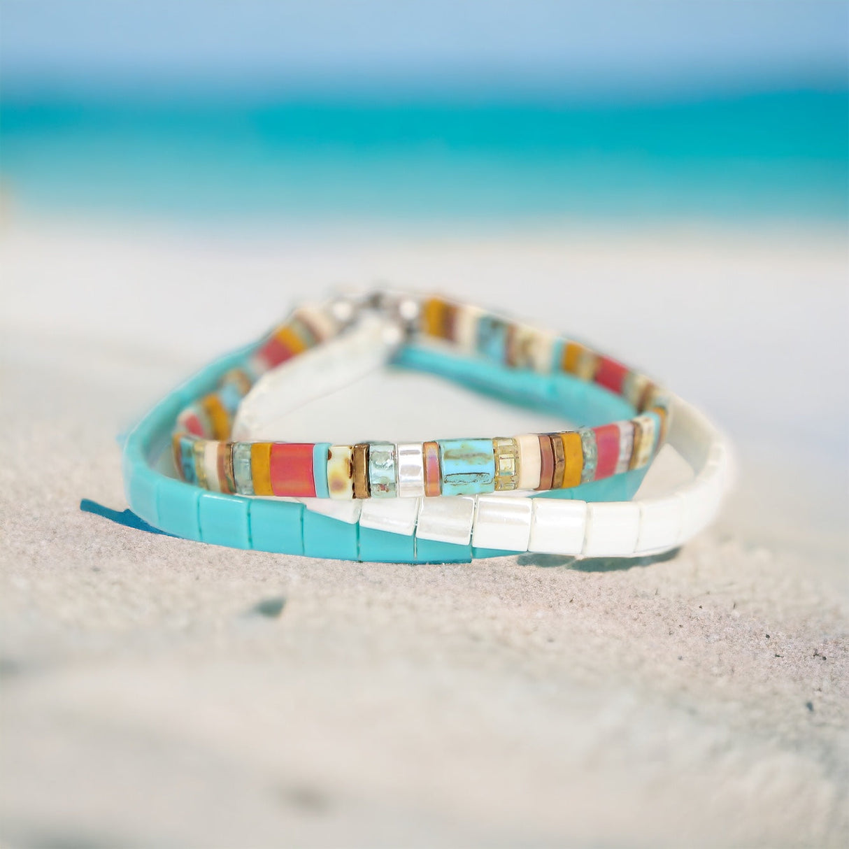 BEACH BUM - Tila Bead Bracelet Stack of 3 from Mack & Rex