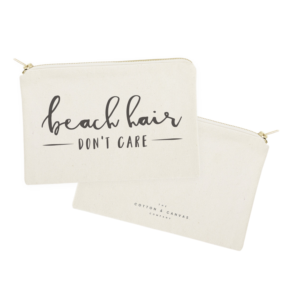 Beach Hair Don't Care Cotton Canvas Cosmetic Bag from The Cotton & Canvas Co.