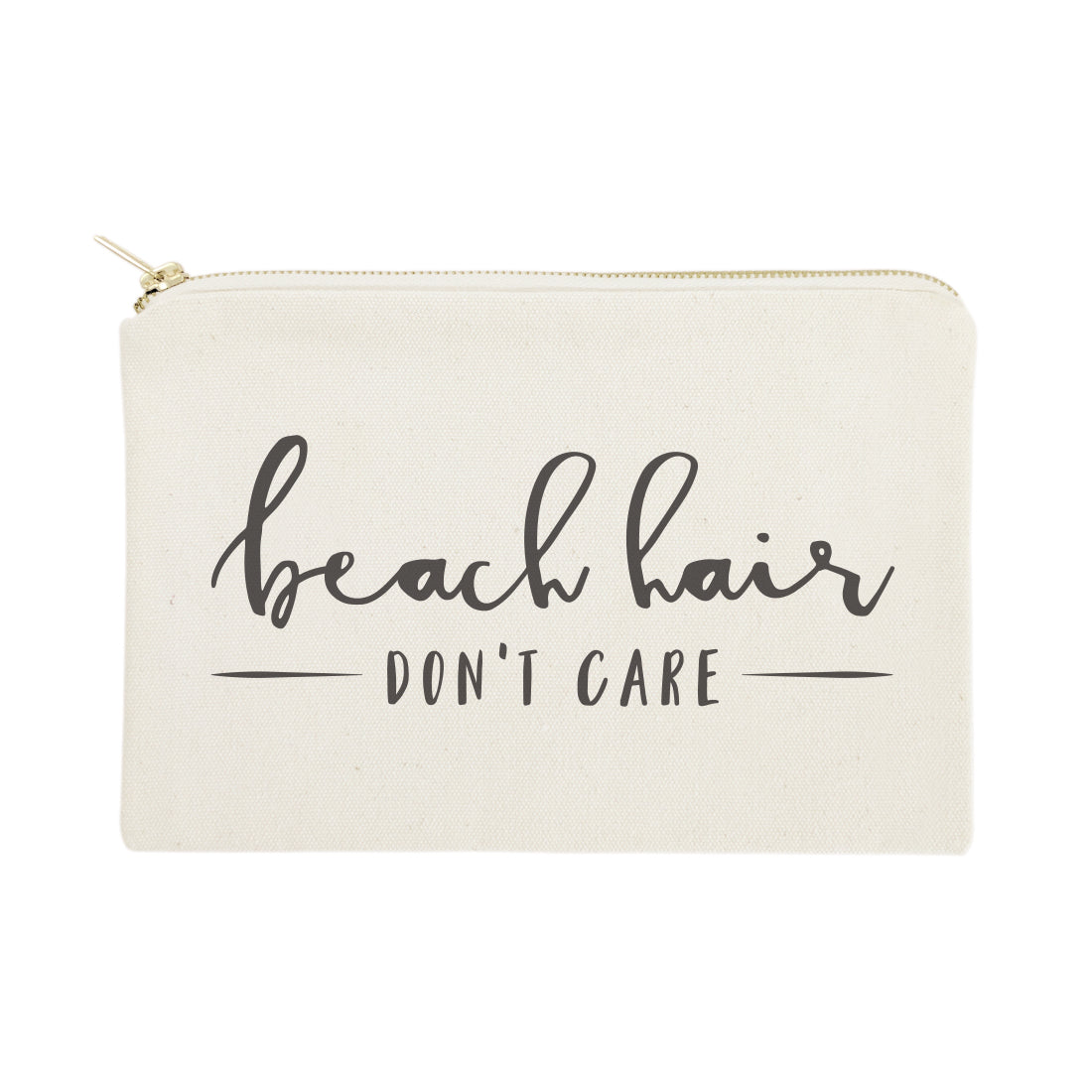 Beach Hair Don't Care Cotton Canvas Cosmetic Bag from The Cotton & Canvas Co.