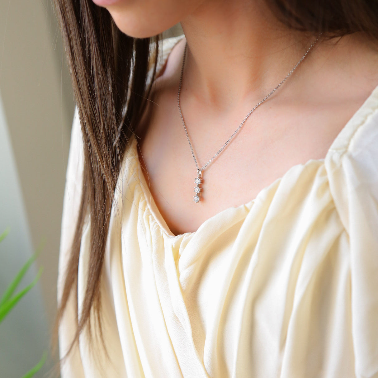 BEACON - Silver or Gold Triple Zircon Necklace from Mack & Rex