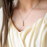 BEACON - Silver or Gold Triple Zircon Necklace from Mack & Rex
