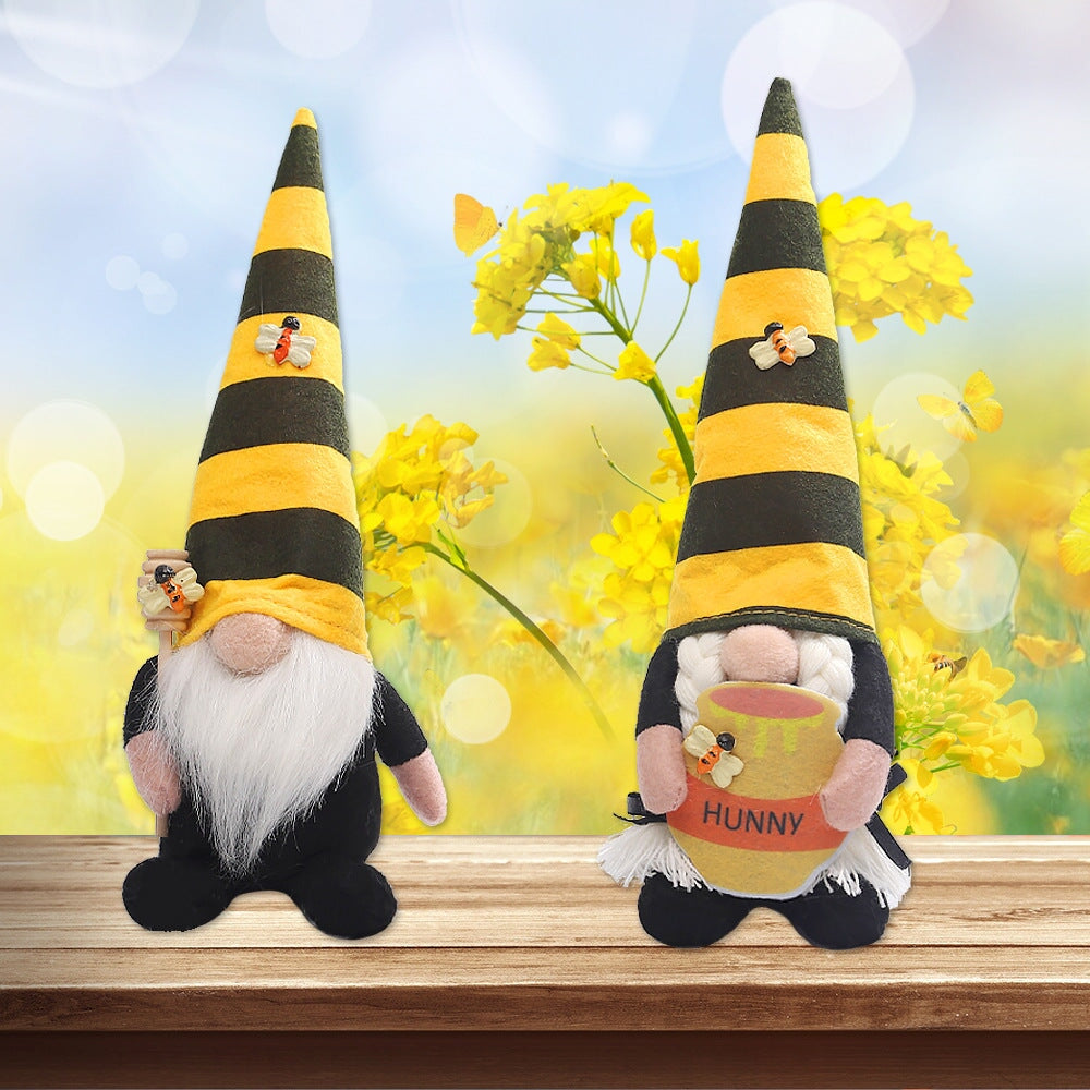 Bee and Honey Themed Gnomes, Plush Bumblebee Home Decor from OrnamentallyYou