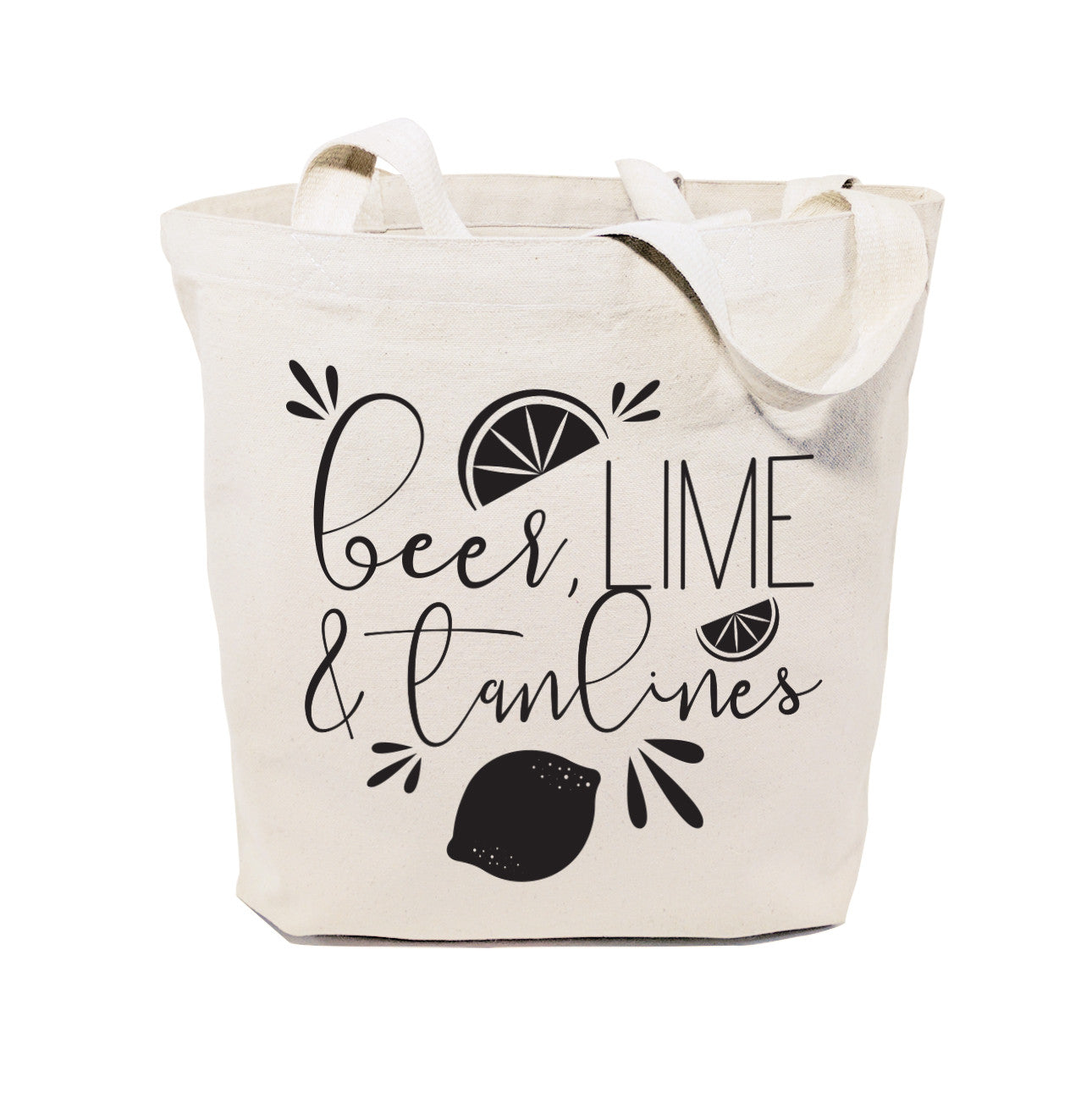 Beer, Lime and Tan Lines Cotton Canvas Tote Bag from The Cotton & Canvas Co.