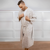 Melange Linen Bathrobe from Beflax Linen