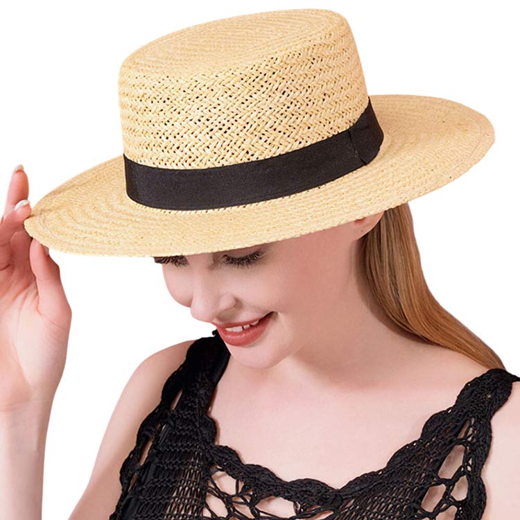 Black Band Straw Sun Hat from Madeline Love