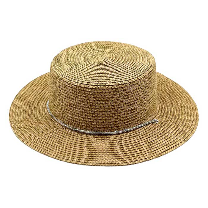 Bling Chin Tie Straw Sun Hat from Madeline Love