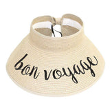 Bon Voyage Message Roll Up Foldable Visor Sun Hat from Madeline Love
