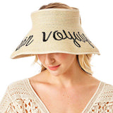 Bon Voyage Message Roll Up Foldable Visor Sun Hat from Madeline Love