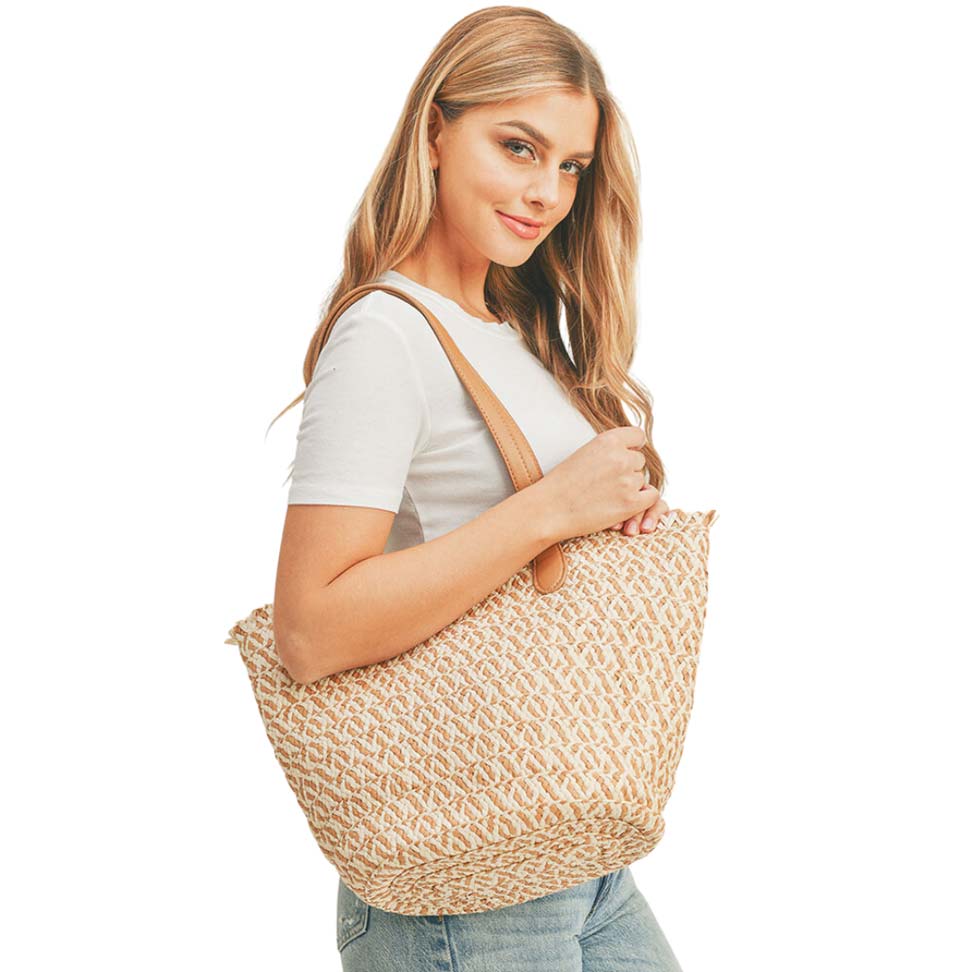 Braided Straw Tote Bag  from Madeline Love