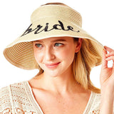 Bride Message Roll Up Foldable Visor Sun Hat from Madeline Love