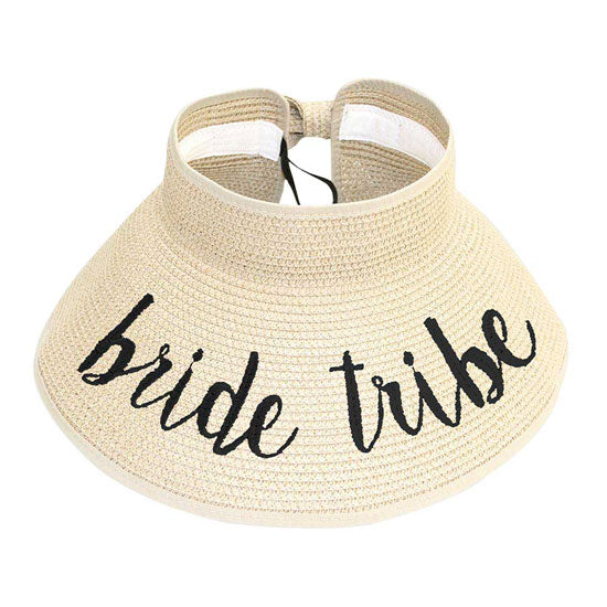 Bride Tribe Message Roll Up Foldable Visor Sun Hat from Madeline Love