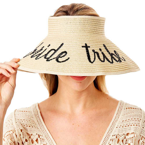 Bride Tribe Message Roll Up Foldable Visor Sun Hat from Madeline Love