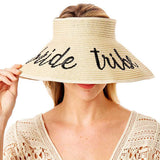 Bride Tribe Message Roll Up Foldable Visor Sun Hat from Madeline Love