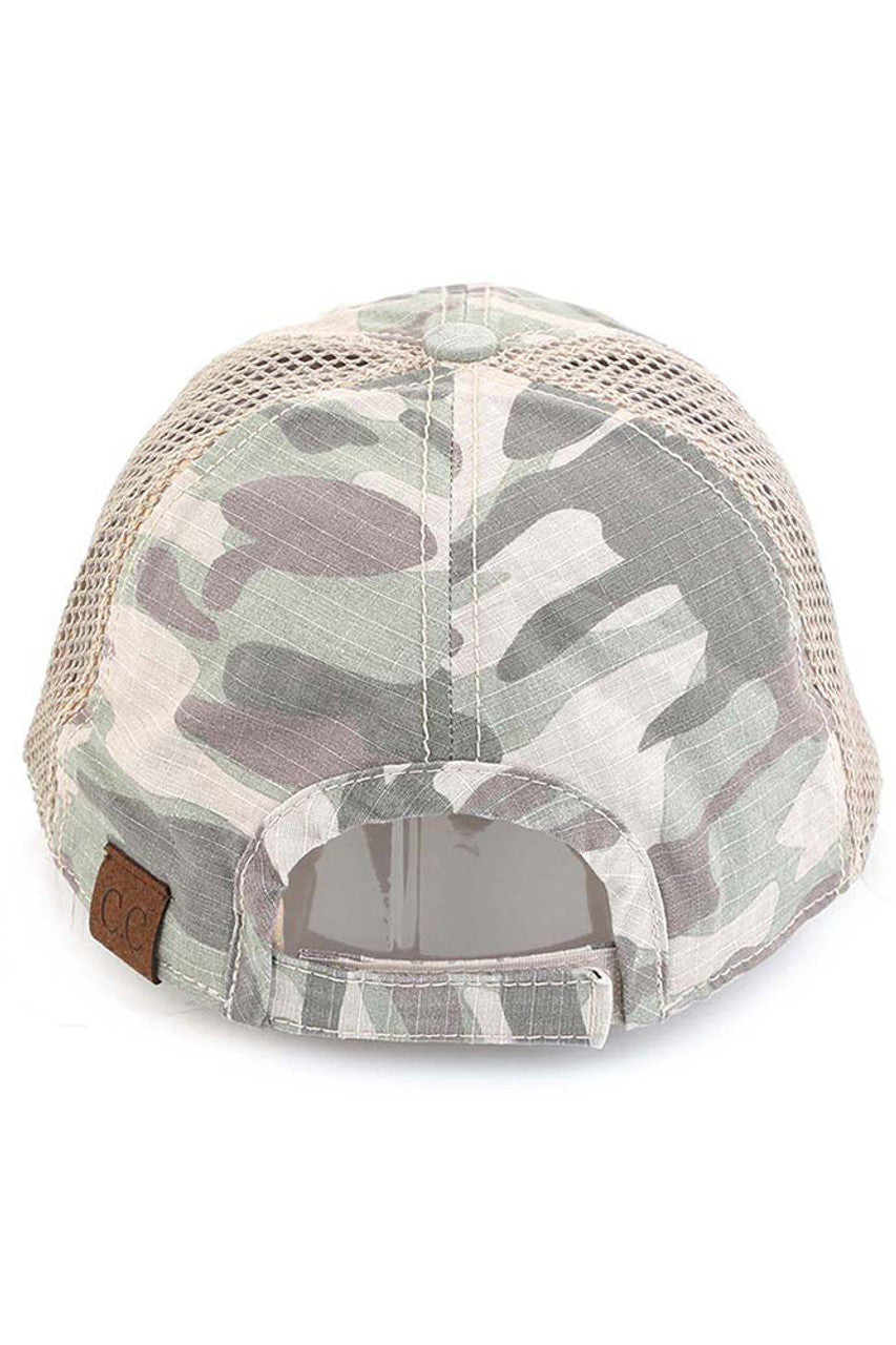 C.C AMERICAN FLAG EMBROIDERY CAMO BASEBALL CAP from Madeline Love